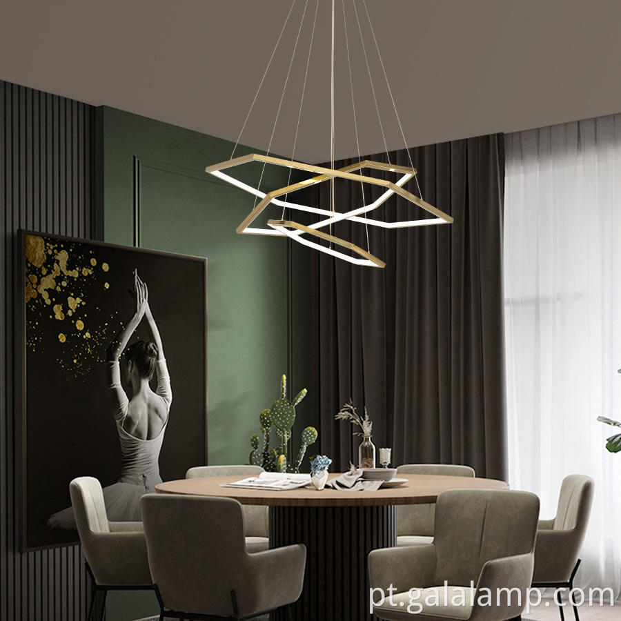 Luminária de teto LED hexagonal estilo nórdico Nordic-Style-Hexagonal-LED-Ceiling-Light-Fixture